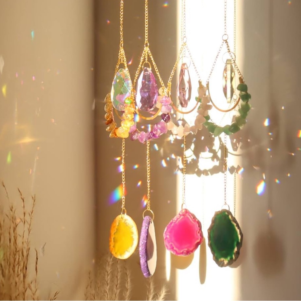 🆕New Amethyst Purple Agate Sun Catcher & Wind Chime - Picture 6 of 10